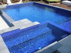 Strathmore pool and spa with glass wall